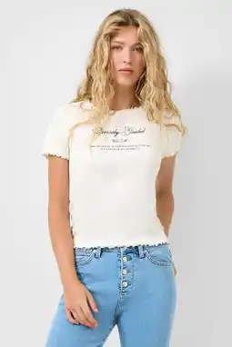 Wehkamp QS T-shirt ecru rib gebreid aanbieding