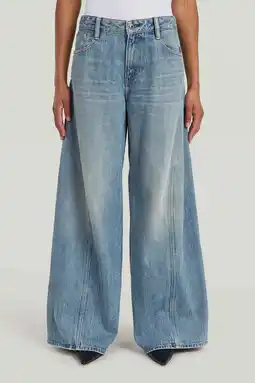 Wehkamp G-STAR wide leg jeans lichtblauw aanbieding