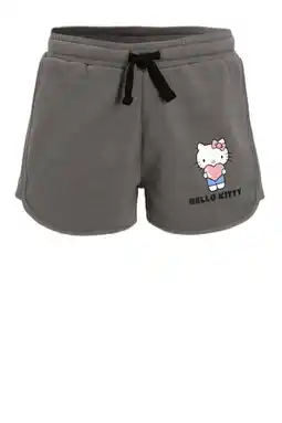 Wehkamp Coolcat relaxed fit sweatshort Hello Kitty license Joy grijs aanbieding