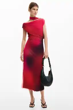 Wehkamp Desigual off shoulder jurk rood aanbieding