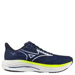 Wehkamp Mizuno Wave Rider 29 hardloopschoenen donkerblauw/wit/geel aanbieding