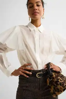 Wehkamp Ruby blouse met ruches wit aanbieding