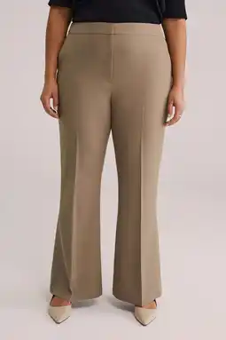 Wehkamp WE Fashion flared regularwaist pantalon taupe aanbieding