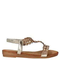 Wehkamp Dolcis imitatieleren sandalen met strass steentjes goud aanbieding