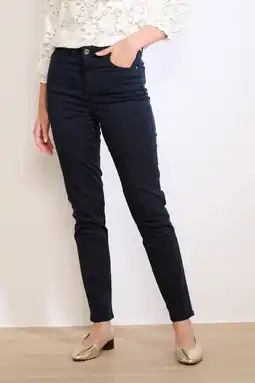 Wehkamp LOLALIZA slim regularwaist broek marineblauw aanbieding
