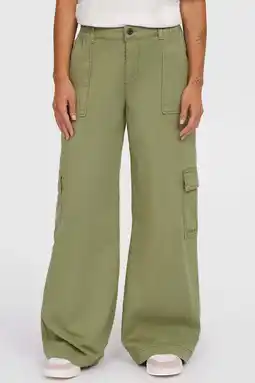 Wehkamp O'Neill wide leg regularwaist cargobroek kaki aanbieding