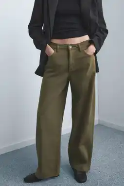 Wehkamp Mango wide leg lowwaist broek kaki aanbieding