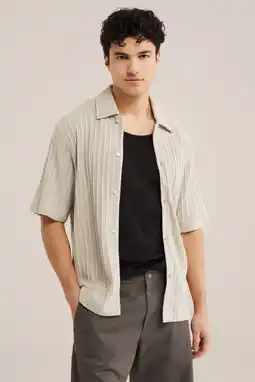 Wehkamp WE Fashion relaxed casual overhemd gebreid beige aanbieding