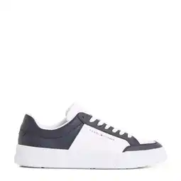 Wehkamp Tommy Hilfiger leren sneakers wit/donkerblauw aanbieding