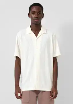Wehkamp QS loose casual overhemd met ingebreid patroon wit aanbieding
