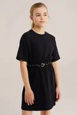 Wehkamp WE Fashion T-shirtjurk korte jurk zwart aanbieding