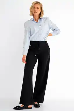 Wehkamp Maicazz & Zizo highwaist broek donkerblauw aanbieding