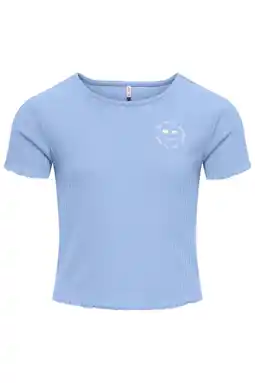 Wehkamp KIDS ONLY GIRL T-shirt lichtblauw met textuur aanbieding