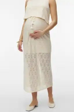 Wehkamp VERO MODA MATERNITY zwangerschaps midi rok ecru aanbieding