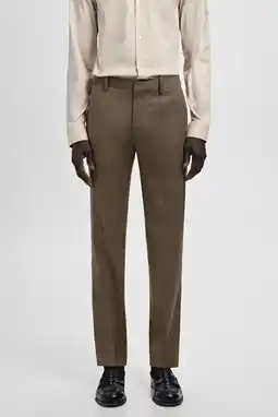 Wehkamp Mango Man slim pantalon bruin aanbieding