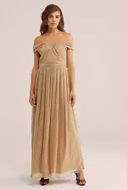 Wehkamp WE Fashion maxi jurk met glitter goud aanbieding