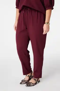 Wehkamp MS Mode slim regularwaist broek donkerrood aanbieding