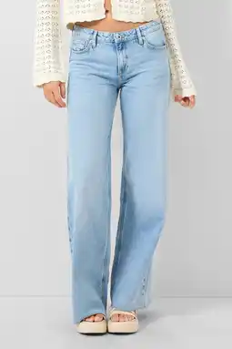 Wehkamp QS wide leg jeans light blue denim aanbieding