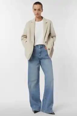 Wehkamp comma wide leg jeans light blue denim aanbieding