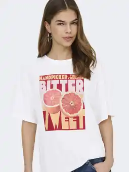 Wehkamp ONLY T-shirt met printopdruk wit aanbieding