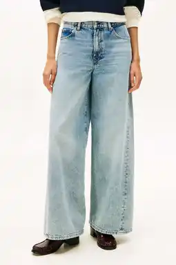 Wehkamp Tommy Hilfiger wide leg jeans light blue denim aanbieding