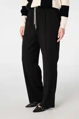 Wehkamp MS Mode straight regularwaist broek zwart aanbieding