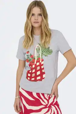 Wehkamp ONLY T-shirt grijs aanbieding