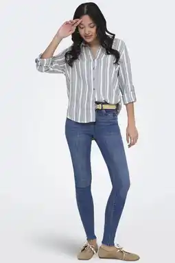 Wehkamp ONLY Onlpower Mid Waist Push Up Ank Det Dnm skinny jeans aanbieding