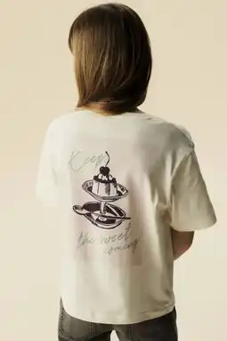 Wehkamp NAME IT KIDS T-shirt met backprint ecru aanbieding