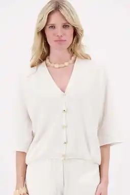Wehkamp Zusss vest gebreid ecru aanbieding