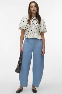 Wehkamp VERO MODA Vmlouisa Lbd Hw Denim Jeans Exp highwaist barrel jeans light blue denim aanbieding