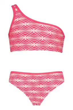 Wehkamp Vingino one shoulder bikini Zavine roze/wit aanbieding