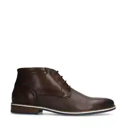 Wehkamp Manfield leren veterschoenen donkerbruin aanbieding