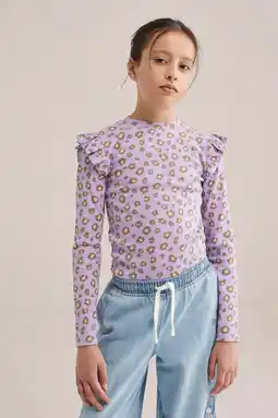 Wehkamp WE Fashion longsleeve rib gebreid lichtpaars aanbieding