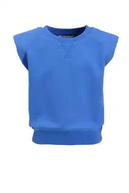 Wehkamp Anytime sweat top met schoudervulling blauw aanbieding