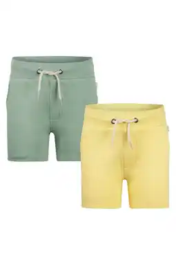 Wehkamp Koko Noko sweatshort - groen/geel (set van 2) aanbieding