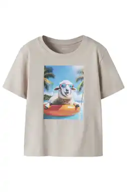 Wehkamp NAME IT MINI T-shirt greige aanbieding