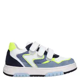 Wehkamp Braqeez leren sneakers blauw/wit/geel aanbieding