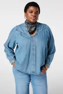 Wehkamp MS Mode top medium blue denim aanbieding