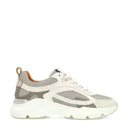 Wehkamp Manfield chunky leren sneakers grijs aanbieding