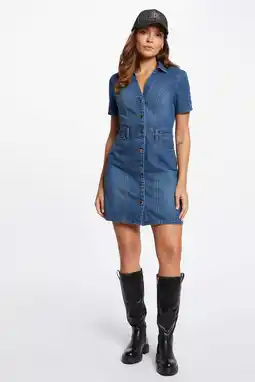 Wehkamp Morgan denim blousejurk medium blue aanbieding