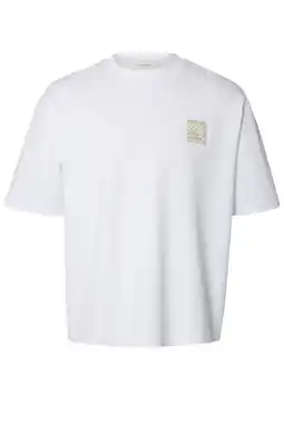 Wehkamp Selected relaxed fit T-shirt met borduursels - wit aanbieding