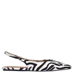 Wehkamp Sacha slingback loafers met zebraprint zwart/wit aanbieding