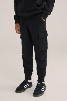 Wehkamp WE Fashion Blue Ridge slim fit cargo joggingbroek zwart aanbieding