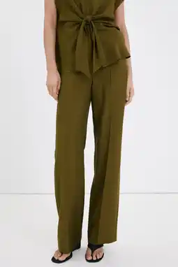 Wehkamp Mango straight regularwaist casual broek groen aanbieding