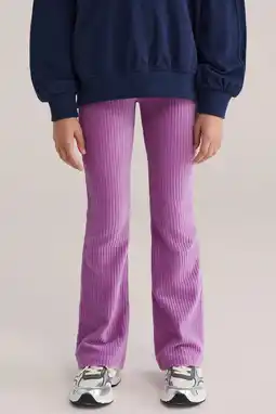 Wehkamp WE Fashion corduroy fluwelen flared broek paars aanbieding