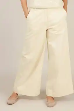 Wehkamp Yest wide leg broek ecru aanbieding