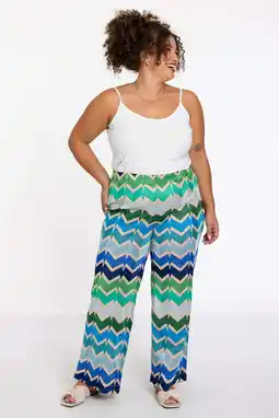Wehkamp YOEK wide leg regularwaist broek blauw aanbieding