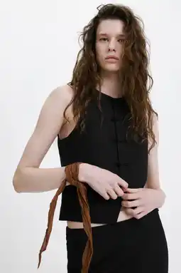 Wehkamp Mango gilettop zwart aanbieding
