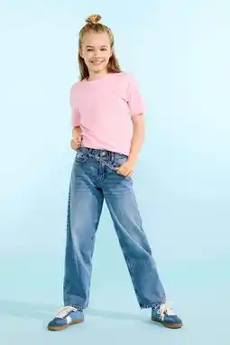 Wehkamp KIDS ONLY GIRL straight leg jeans light blue denim aanbieding